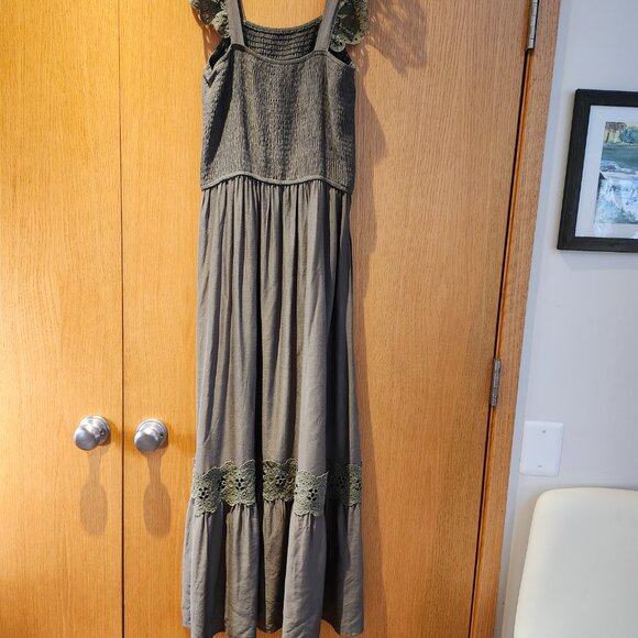 ZESICA Women's 2025 Summer Lace Strap Sleeveless Square Neck Smocked High Waist - Picture 6 of 8